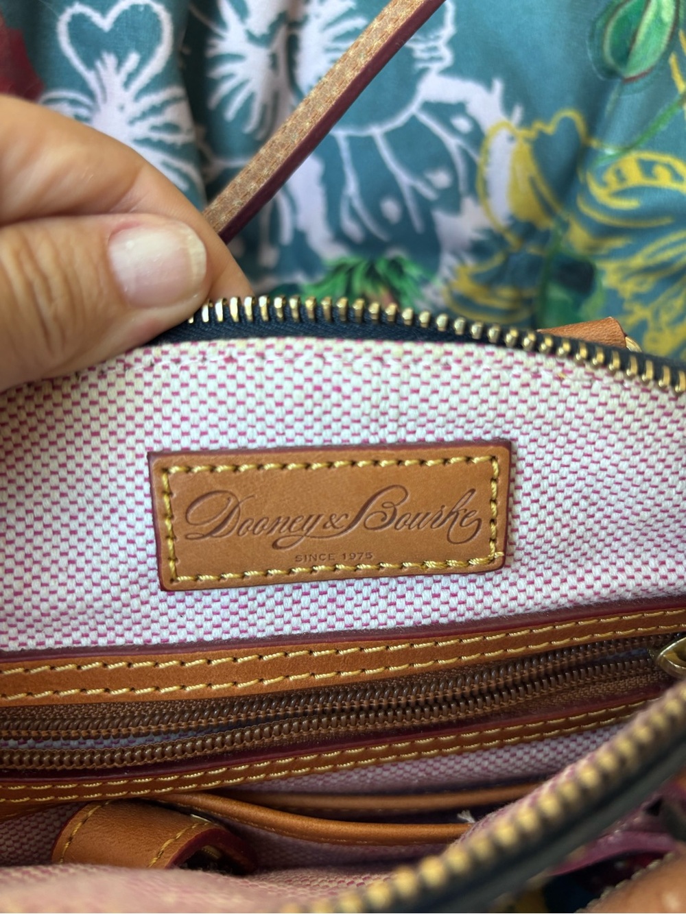 Dooney & Bourke Dillen Crossbody Satchel featuring a navy blue pebbled leather - Picture 5 of 5